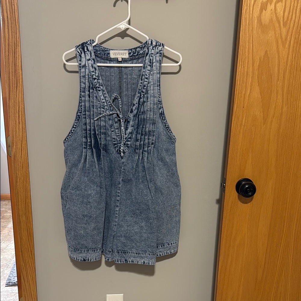 VERVET BY FLYING MONKEY Denim Blue Romper